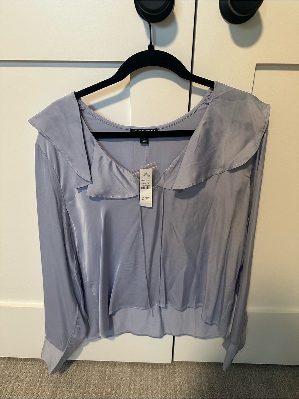 J.Crew Light Lavender Ruffle Collar Blouse